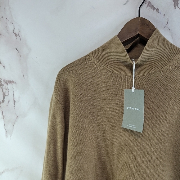 Everlane Sweater Women XS Brown Cashmere Square Turtleneck Camel Tawny T… - Picture 3 of 12